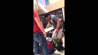 guy knocks out bully at school
