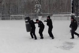 police snowball fights with kids