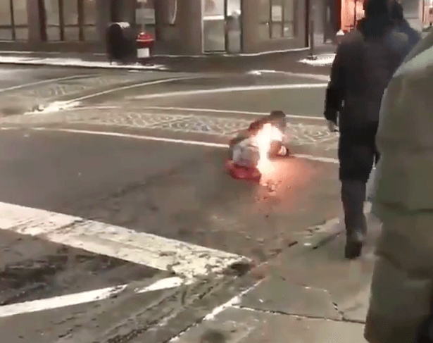 tased man catches fire