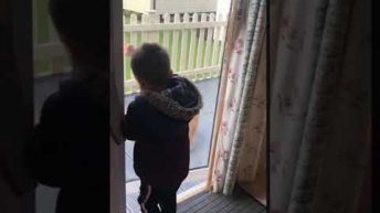 kid gets blown with wind
