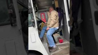 angry man attempts to move fedex