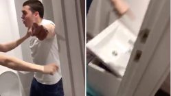 broken sink makes kid goes crazy