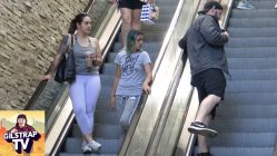 wet fart prank on escalator gils
