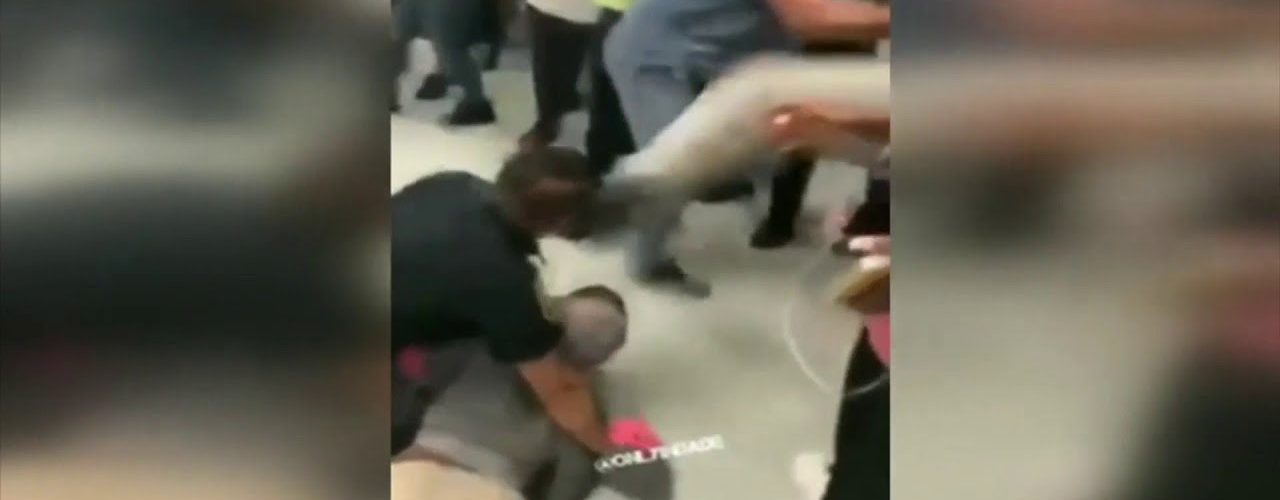 girl kicks officer in the face