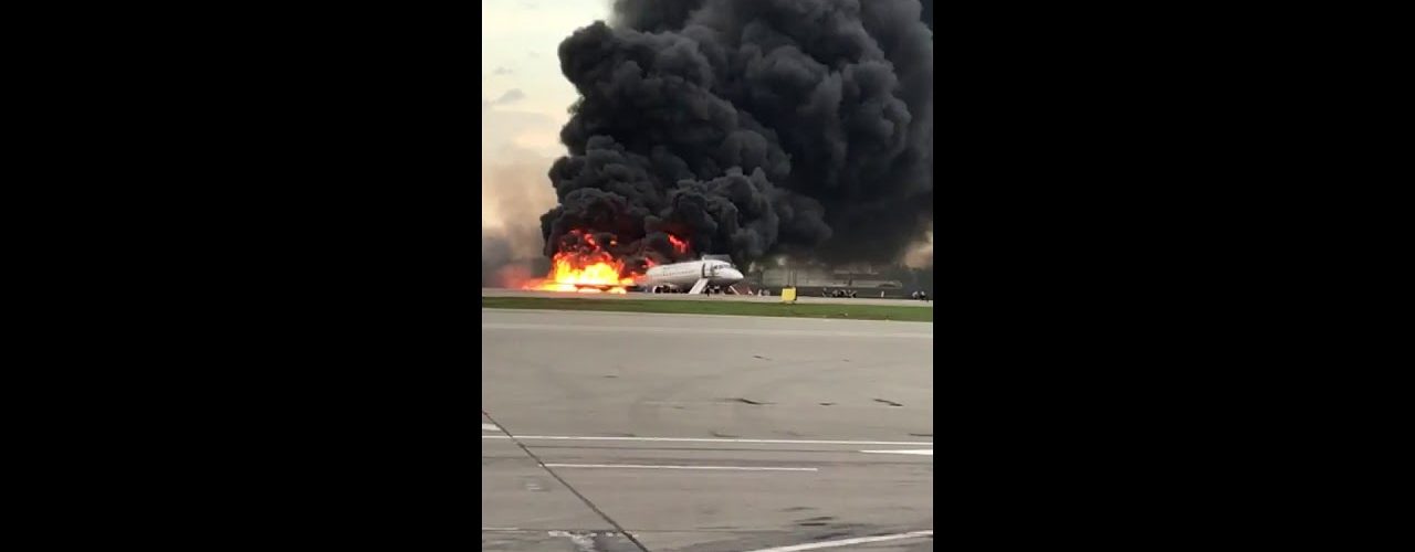 jet in flames following emergenc