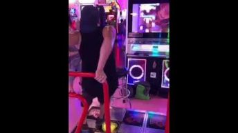 man kills it on dancing machine