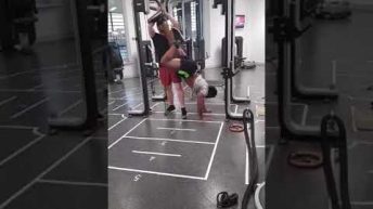 personal trainer gets stuck doin