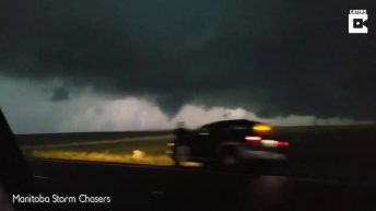 tornado turns the sky dark