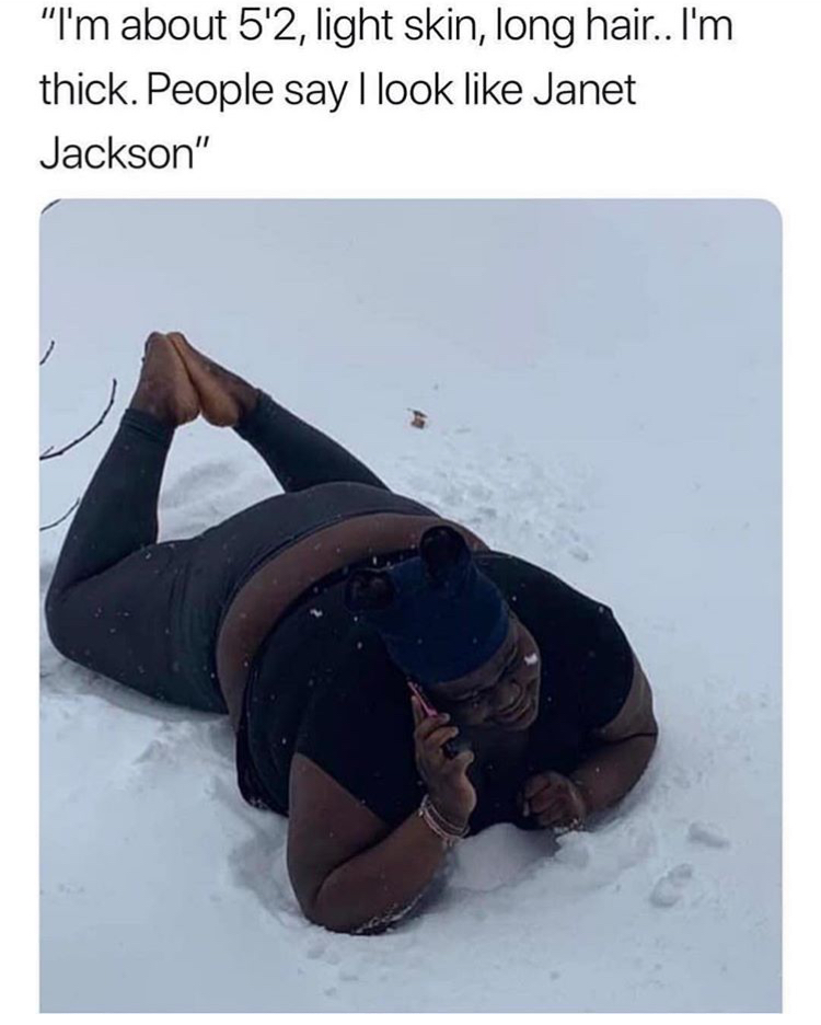Girl talking on the phone in the snow meme