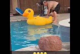 guy falls off an inflatable