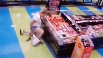 Woman poops in grocery store