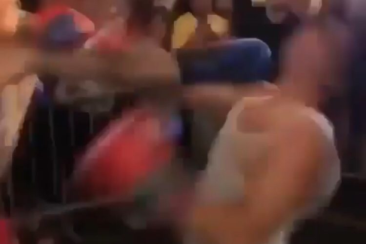 Guys duke it out in amateur fight night