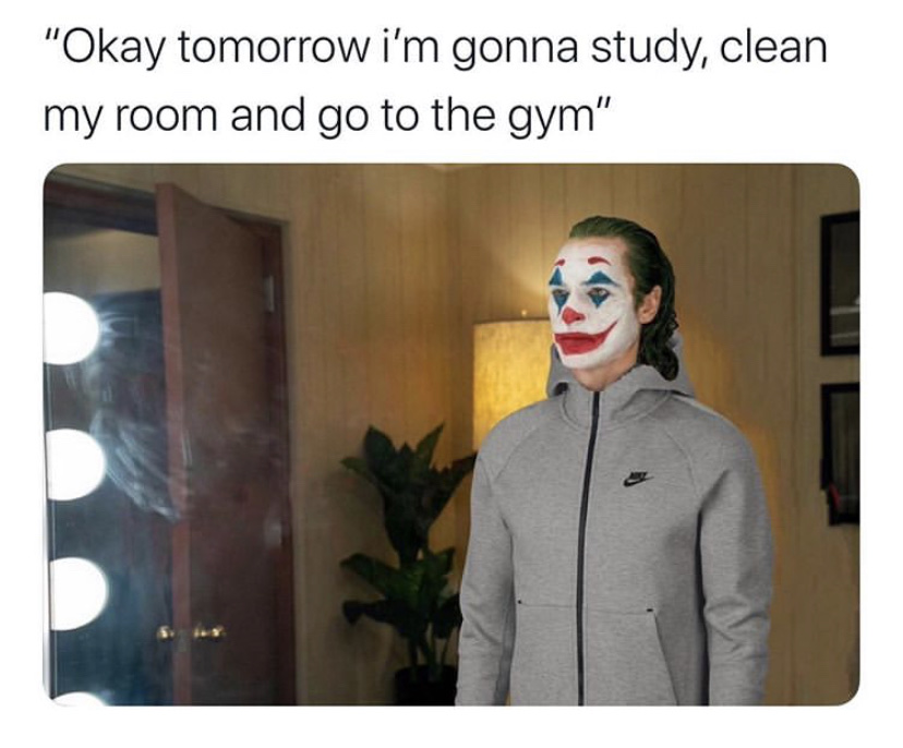 The Joker procrastination meme