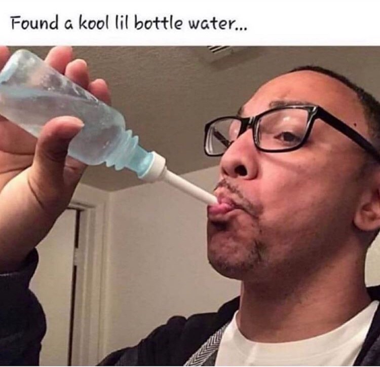 Man drinks enema bottle meme