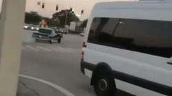 car spinning donuts at red light