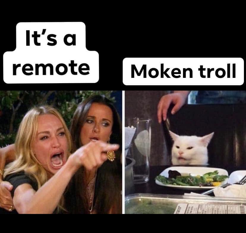 remote vs moken toll angry cat meme