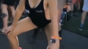 Woman sprays breastmilk while dancing
