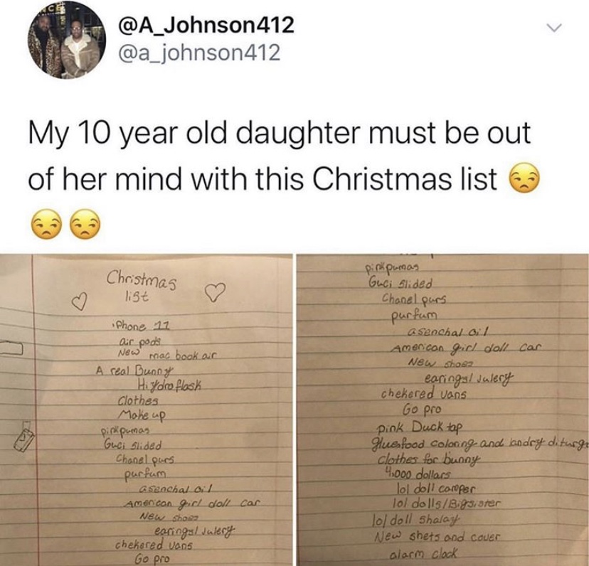 10 year old daughter Christmas list