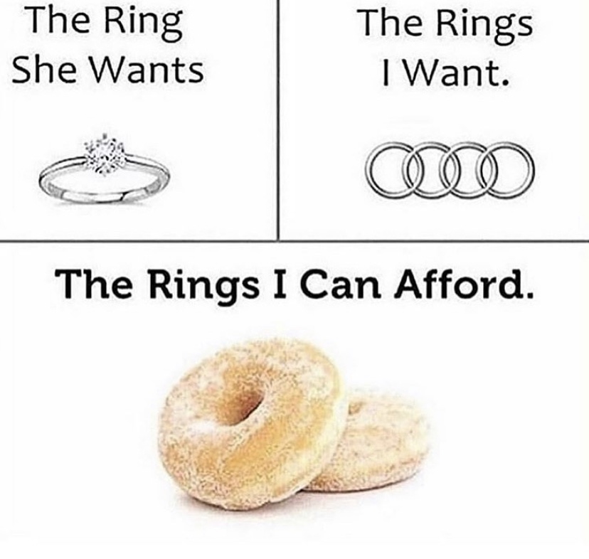 the rings she wants, the rings I want, the rings i can afford meme