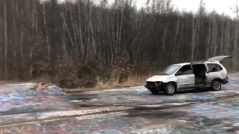 trashed car stunt