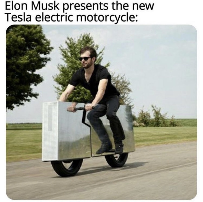 Elon Musk presents the new electric motorcycle meme