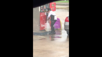 Woman bags gasoline