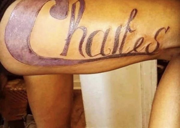 Bad tattoo of man's name