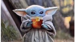 Me faking a stomach ache watching brother go to school baby yoda meme