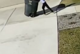 Boy gets beat up by trash can