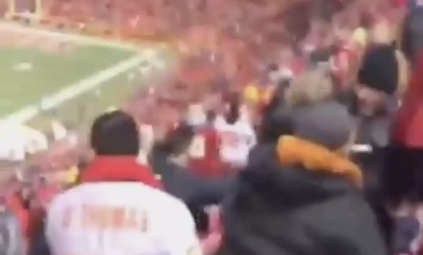 KC Chiefs fans fight in stadium