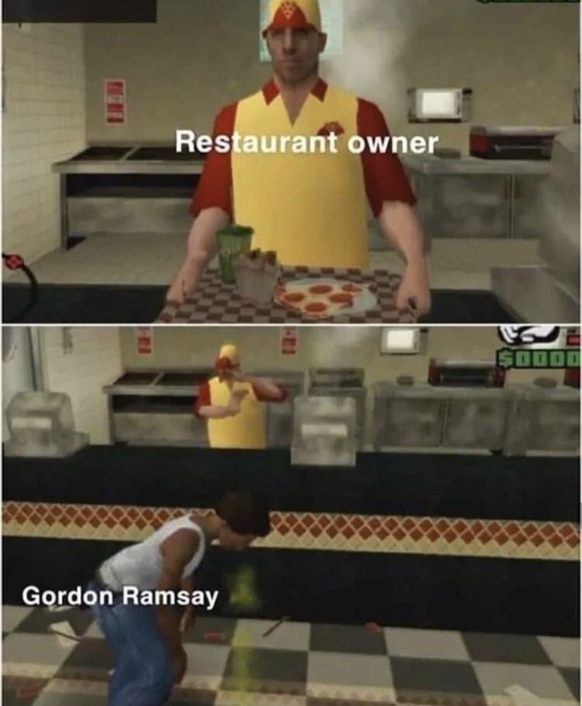restaurant owner gordon ramsay gta meme