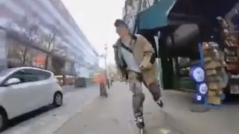 skateboarder hit by car door