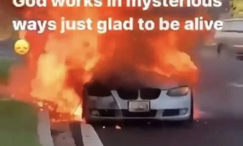 BMW burned up