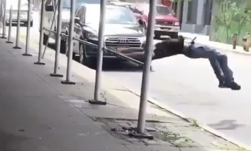 man knocks himself out flipping