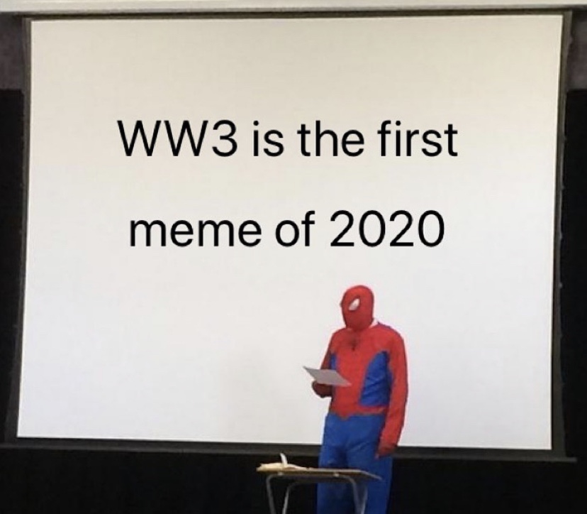 World War 3 Spiderman announcement meme