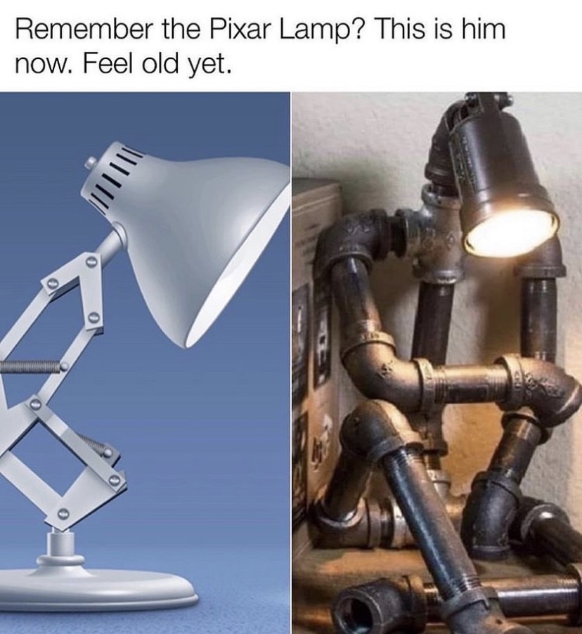 Remember the Pixar Lamp? This is him now. Feel old yet?