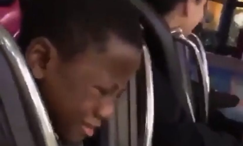 Child scared of rollercoaster ride