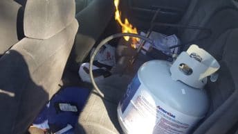Heating a car with propane