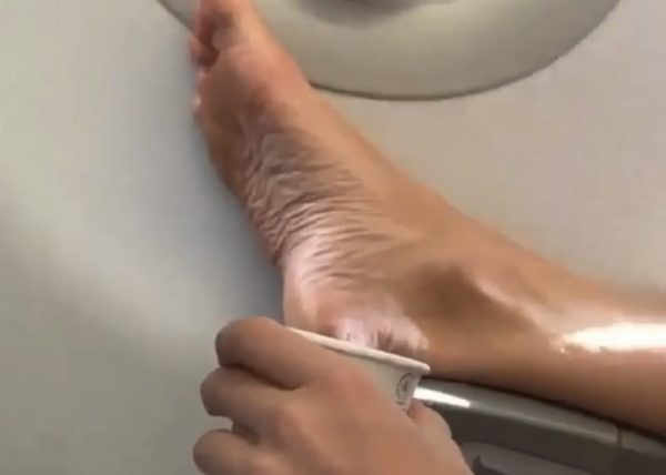 bare feet airplane