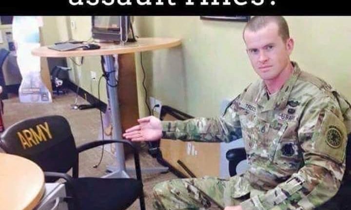 Want to openly carry assault rifle? Here, take a seat army meme