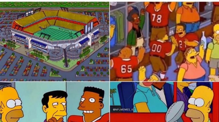 The Simpsons predicted the 49ers winning the Super Bowl in Miami meme