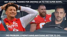 Patrick Mahomes thanks for driving us to the Super Bowl meme