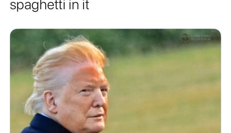 Tupperware after you store spaghetti in it Donald Trump meme