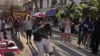 Street performer fails at breaking board