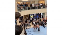 amateur wrestling match in mall