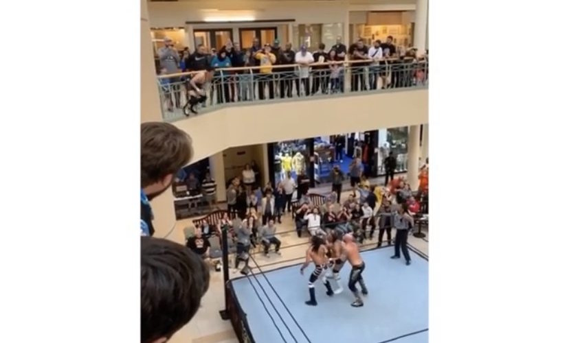 amateur wrestling match in mall