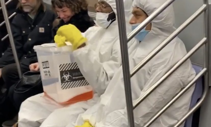 Comedians pull coronavirus prank on subway