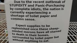 Dear shoppers out of toilet paper picture