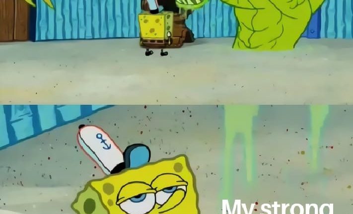 Coronavirus vs my strong immune system Spongebob meme