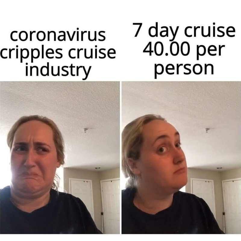 Coronavirus cripples cruise industry brittany tomlinson meme